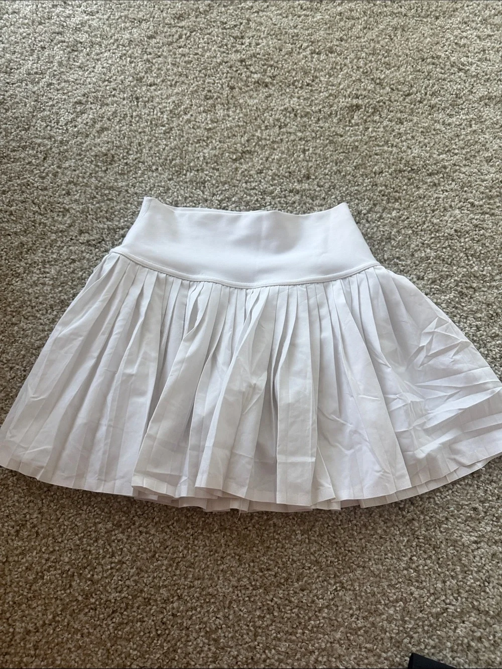ALO Yoga White Pleated Skater Skirt